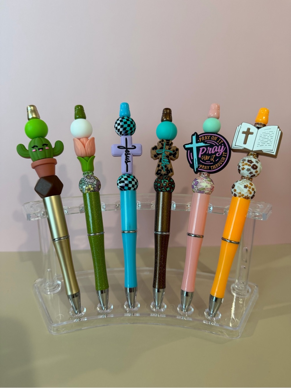 Decorative Novelty beaded Pen set  - Assorted Colors